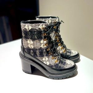 Tory Burch Miller Lug Sole Wool & Leather Boot